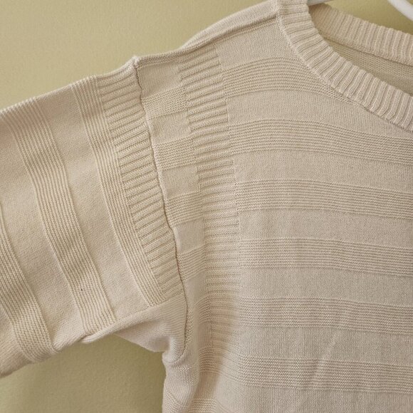 Good Morning Beautiful People Uniqlo Tunic Womens L Ivory Textured LS Neutral - Picture 8 of 14